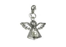 Anjel strážny prívesok s bielou perlou 29 x 37 mm 1 kus
