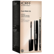 Korff Cure Make Up Intensity Volume Mascara Mascara Black 13,2 ml + Ceruzka na oči Eye Pencil 01 Black 1,05 g, kozmetická sada pre ženy