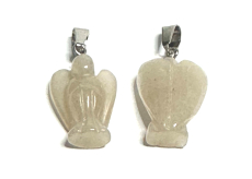 Achát biely anjel strážny prívesok prírodný kameň ručne brúsený 2 - 2,2 cm, poskytuje pokoj a pohodu