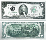 Postriebrený talizman v podobe bankovky 2 USD