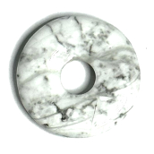 Magnezit / Howlit biely Donut prírodný kameň 30 mm, čistiaci kameň