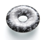 Obsidiánová vločka Donut prírodný kameň 30 mm, záchranný kameň