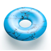 Tyrkenit modrý Donut prírodný kameň 30 mm, kameň mladých ľudí, ktorí hľadajú životný cieľ