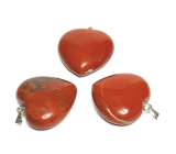 Jaspis červené srdce prívesok prírodný kameň 30 mm, plná starostlivosť kameň