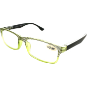 Berkeley Dioptrické okuliare na čítanie +3,5 plastové zelené, čierne pruhy 1 kus MC2248