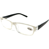 Berkeley Dioptrické okuliare na čítanie +3,0 plastové biele, čierne chrániče 1 kus MC2062