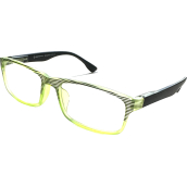 Berkeley Čtecí dioptrické brýle +2 plast zelené, černé proužky 1 kus MC2248