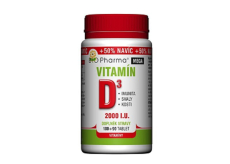 Bio Pharma Vitamín D3 2000 I.U. doplnok stravy 180 + 90 tabliet