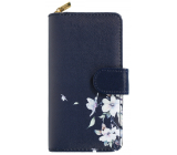 Albi Originálna peňaženka veľká Modrá kvetina 19 cm x 9,5 cm x 3 cm