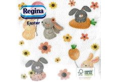 Regina papierové obrúsky 1 vrstva 33 x 33 cm 20 kusov Veľkonočné zajačiky a kvety