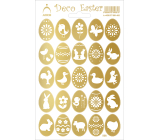 Arch Veľkonočné dekoratívne samolepky holografické vajíčka zlaté 12 x 18 cm