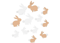 Zajačiky s chvostom Hnedá, biela 3 - 4 cm 12 kusov