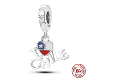 Striebro 925 I Love Chile - Milujem Čile, cestovný náramok 2v1