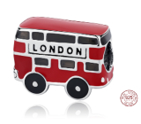Striebro 925 Londýn červený autobus korálek na cestovný náramok