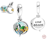 Striebro 925 I Love Brazil - Brazílska pláž, cestovný náramok 2v1