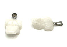 Kremeň biely Žaba pre šťastie prívesok prírodný kameň cca 20 x 15 mm, najdokonalejší liečiteľ