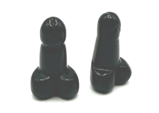 Chalcedón čierny Penis pre šťastie, prírodný kameň na stavbu cca 3 cm