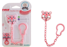 Klip na cumlík Baby Farlin Reťaz na cumlík Mouse Pink pre deti od 0 mesiacov