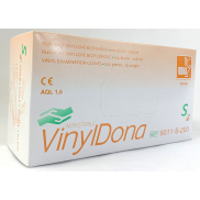 Dona Vinyldona vinylové rukavice bez prášku, veľkosť S 200 ks v krabici