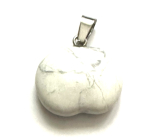 Magnezit / Howlit Jablko poznania prívesok prírodný kameň 1,5 cm, očistný kameň
