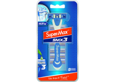 Super-Max SMX3 Hi Flo jednorazový holiaci strojček s 3 čepeľami + 8 náhradných hláv pre mužov