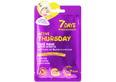 7Days Active Thursday textilná maska na tvár pre všetky typy pleti 28 g