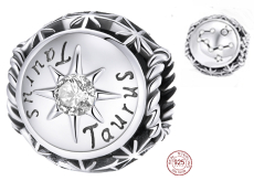Prívesok Striebro 925 Znamenie zverokruhu, zirkón Taurus, korálik na náramok