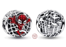 Prívesok Striebro 925 Marvel Spiderman nad mestom, korálik na náramok