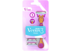Gillette Venus Simply 3 holiaci strojček so zvlhčujúcim pásikom + 4 náhradné hlavice pre ženy