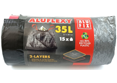 Alufix Aluflexy Sťahovacie vrecia na odpad čierne 35 litrov 53 x 60 cm 15 kusov