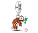 Prívesok zo striebra 925 Sloth, prívesok na náramok so zvieratami