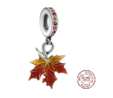 Prívesok zo striebra 925 Farby jesene - jesenný list, javorový list, prívesok na náramok
