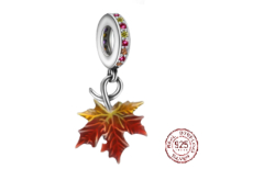 Striebro 925 Farby jesene - jesenný list, javorový list, prívesok na náramok