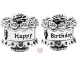 Prívesok zo striebra 925 Happy Birthday, korálik na náramku narodeniny