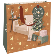 Nekupto Darčeková papierová taška luxusná 23 x 23 cm Vianočný komfort