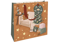 Nekupto Darčeková papierová taška luxusná 23 x 23 cm Vianočný komfort