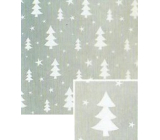 Nekupto Vianočný baliaci papier na darčeky 70 x 200 cm Strieborný, biele stromčeky