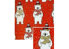 Nekupto Vianočný baliaci papier na darčeky 70 x 500 cm Červený, ľadový medveď, tučniak