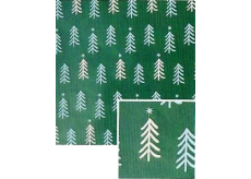 Nekupto Vianočný baliaci papier na darčeky 70 x 500 cm Tmavo zelené, biele a modré stromčeky