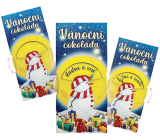 Bohemia Gifts Vianočná interaktívna čokoláda s prianiami Snehuliak 100 g