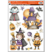 Okenná fólia Halloween Wizard s trblietkami 29 x 41 cm