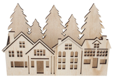 Domčeky s lesnou drevenou ohrádkou 21 x 14 x 6,8 cm