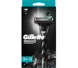 Holiaci strojček Gillette Mach3 Charcoal + náhradné hlavice 2 kusy pre mužov