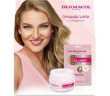 Dermacol Collagen Plus Intensive Rejuvenating intenzívny omladzujúci denný krém 50 ml + spevňujúca a hydratačná textilná maska 1 ks, kozmetická sada pre ženy