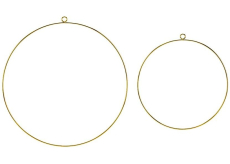 Ditipo Dekorácia záves kruh kov zlatá sada 20 cm a 28 cm 2 kusy