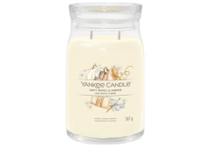 Yankee Candle Soft Wool & Amber - sviečka s vôňou jemnej vlny a jantáru Signature veľké sklo 2 knôty 567 g