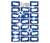 Arch Vianočné etikety Darčekové nálepky Modrá s hviezdami 17 x 24,5 cm