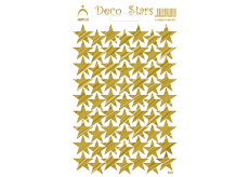 Arch Holografické dekoratívne nálepky Hviezdica zlatá hladká 12 x 18 cm
