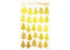 Arch Holografické dekoratívne nálepky Stromy zlaté 12 x 18 cm