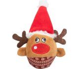 Trixie Xmas Reindeer Vianočný plyšový guľový sob, hrkajúci 6 x 12 cm